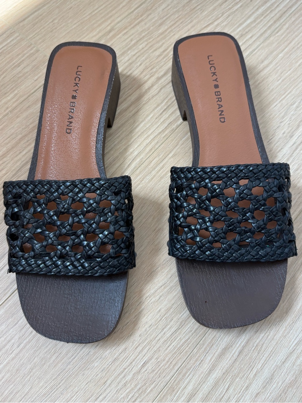 Black Braided Slide Mules